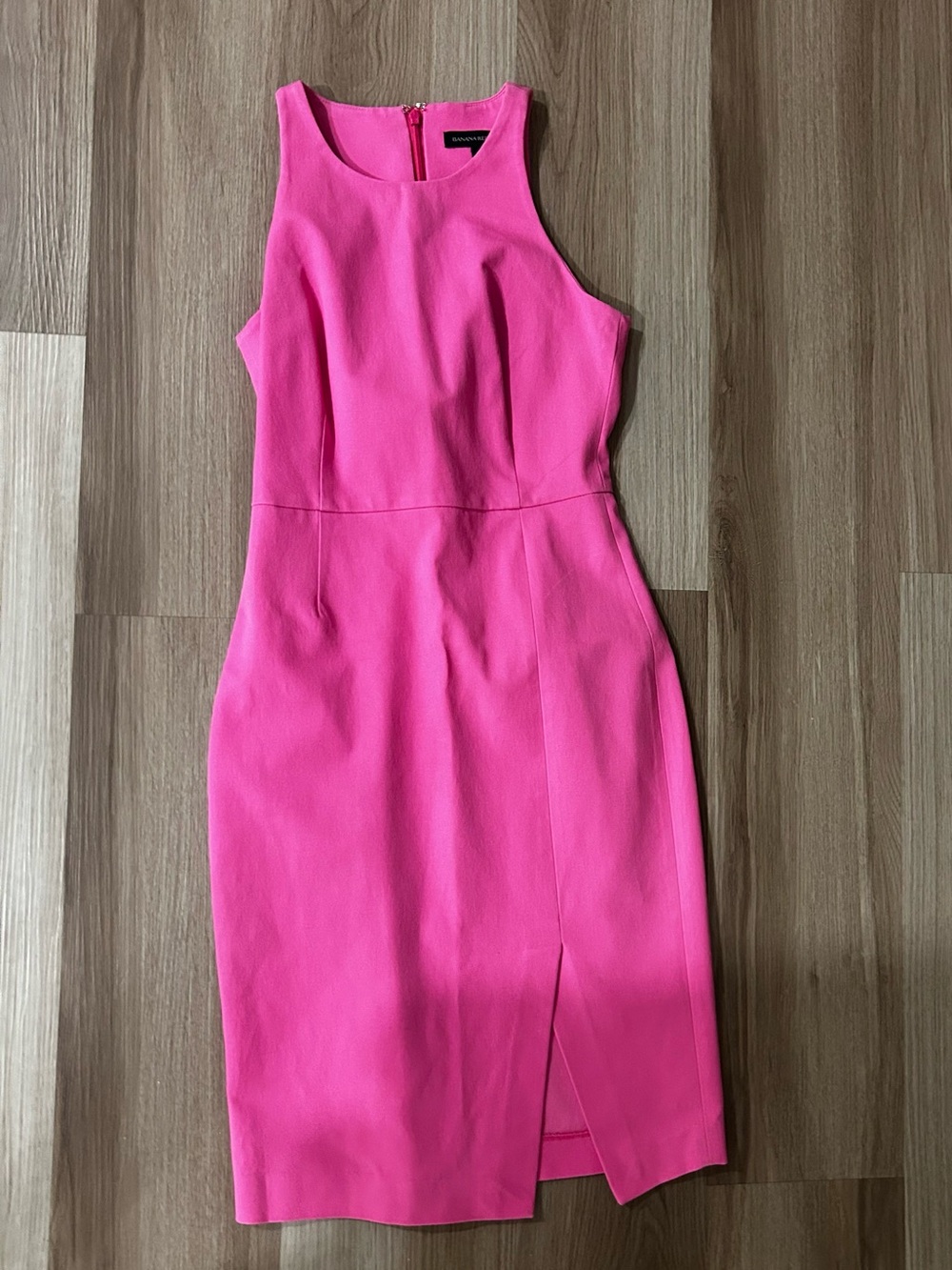 Banana Republic Hot Pink Sleeveless Midi Sheath Dress